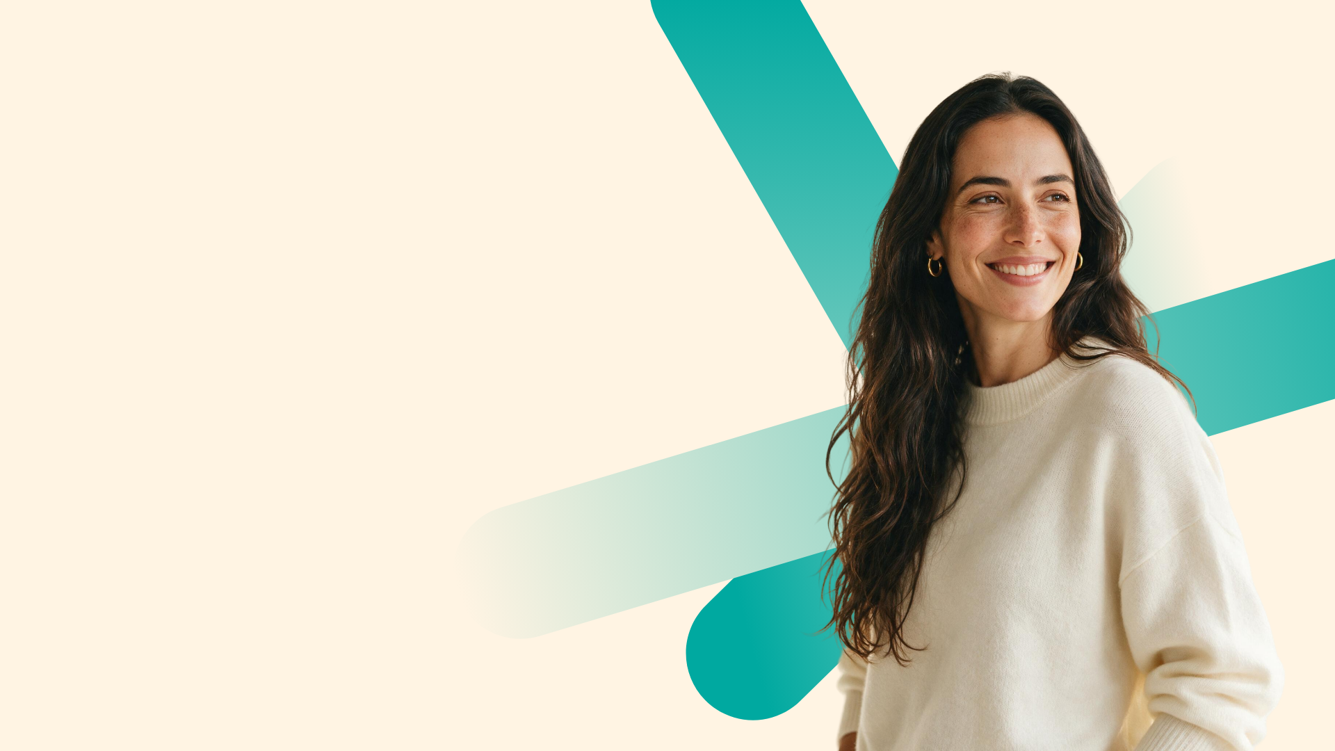 Mulher sorrindo em composição gráfica da 3ª Semana da Saúde Mental